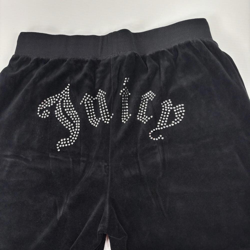 JUICY COUTURE Plus Size 0x‎ Velour Black Bling Sweatpants OG Forever 21 Women's